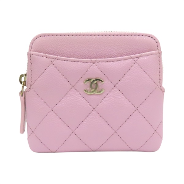 粉色牛皮 菱格紋 荔枝紋 零錢包 AP2061【CHANEL 香奈兒】 AP2061