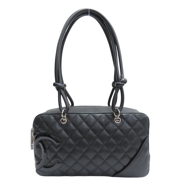 黑色 菱格紋 荔枝牛皮 Cambon Shoulder 肩背包【CHANEL 香奈兒】 A25171