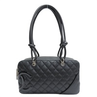 黑色 菱格紋 荔枝牛皮 Cambon Shoulder 肩背包【CHANEL 香奈兒】 A25171