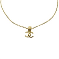 金色 菱格紋 logo 項鍊【CHANEL 香奈兒】 ABD015 B16128