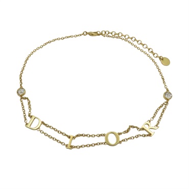 金色金屬 LOGO 頸鍊【Dior 迪奧】