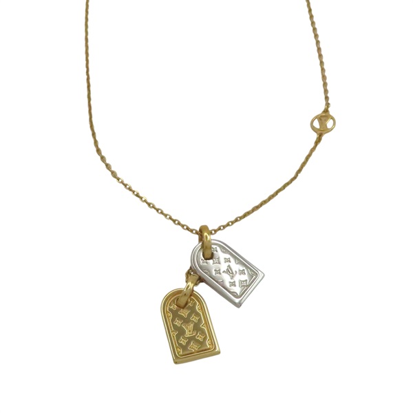 金/銀色 行李吊牌 墜飾 項鍊【LOUIS VUITTON LV 路易威登】 M63141