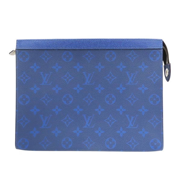 藍色 原花 Pochette Voyage MM 拉鍊手拿包【LOUIS VUITTON LV 路易威登】 M30423