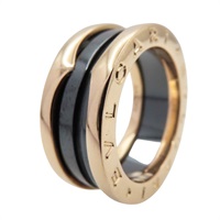 18K金 黑色陶瓷 雙環 B zero1 戒指【 Bulgari 寶格麗 】 AN855962
