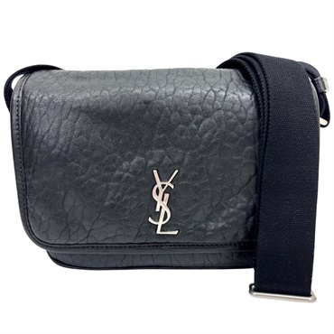 黑色 羊皮 NIKI 粒面小羊皮 小型郵差袋 肩背包【SAINT LAURENT YSL 聖羅蘭】 776611