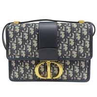 藍色 緹花帆布 30 Montaigne 肩背包【Dior 迪奧】 M9203UTZQ_M928