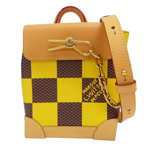 黃/棕色 棋盤格帆布 Pop Nano Steamer 肩背包【 LOUIS VUITTON LV 路易威登 】 N40536