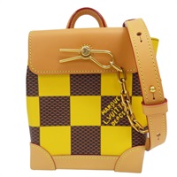 黃/棕色 棋盤格帆布 Pop Nano Steamer 肩背包【 LOUIS VUITTON LV 路易威登 】 N40536