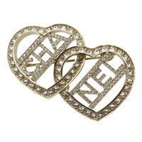 鍍金 CC Heart 胸針【CHANEL 香奈兒】 PD3173