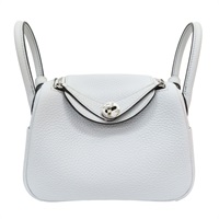 聖杯藍 Taurillon牛皮 Mini Lindy 肩背包 Z刻 銀扣【HERMES 愛馬仕】 H079086