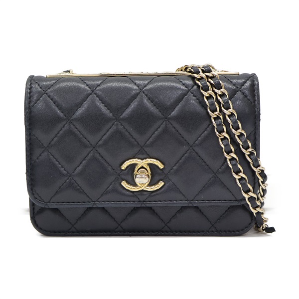 黑色 菱格紋 羊皮 Trendy CC WOC 肩背包【CHANEL 香奈兒】 AP1762