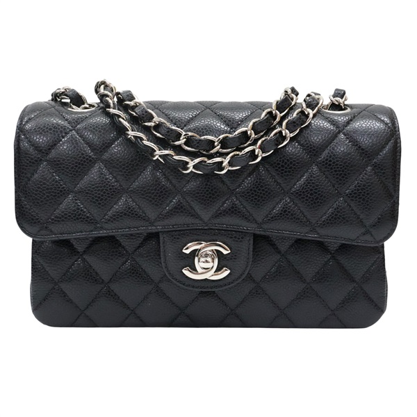 黑色 菱格紋 荔枝紋 牛皮 Coco 23 鍊帶肩背包 銀釦【CHANEL 香奈兒】 A01113