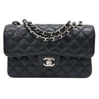 黑色 菱格紋 荔枝紋 牛皮 Coco 23 鍊帶肩背包 銀釦【CHANEL 香奈兒】 A01113