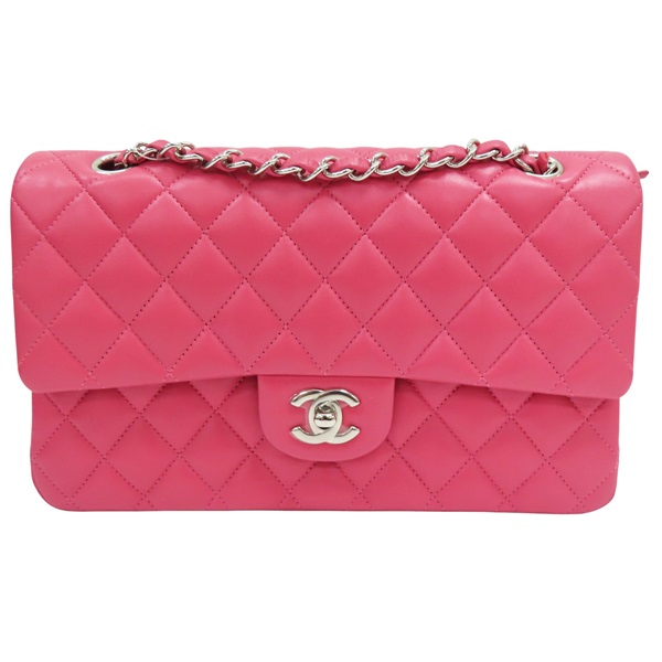 桃粉色 羊皮 Coco 25 肩背包 銀釦 (無卡)【CHANEL 香奈兒】 A01112