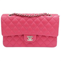 桃粉色 羊皮 Coco 25 肩背包 銀釦 (無卡)【CHANEL 香奈兒】 A01112