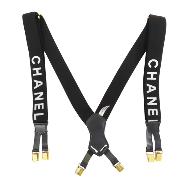 黑色 帆布 Logo CC 吊帶【CHANEL 香奈兒】
