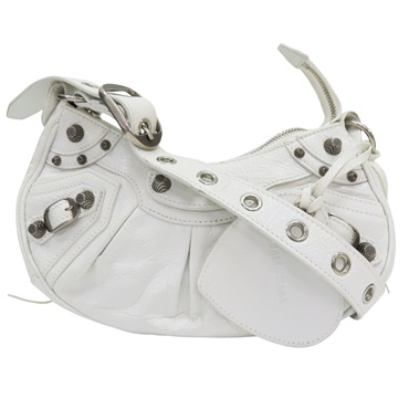 白色 山羊皮 Le Cagole XS 肩背包【BALENCIAGA 巴黎世家】 671309