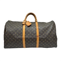 棕色 原花 帆布 Keepall 60 旅行包【LOUIS VUITTON LV 路易威登】 M41422