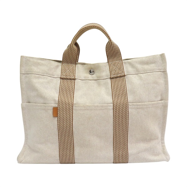 米色 帆布 Fourre Tout MM手提包【HERMES 愛馬仕】