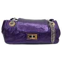 紫色 牛皮 2.55 打孔翻蓋肩背包【CHANEL 香奈兒】