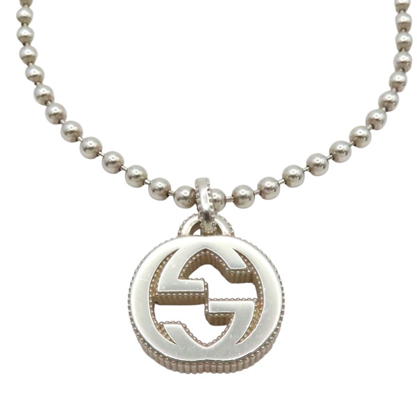 925純銀 Interlocking G 墜飾 圓珠項鍊【GUCCI 古馳】 479219