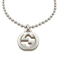 925純銀 Interlocking G 墜飾 圓珠項鍊【GUCCI 古馳】 479219