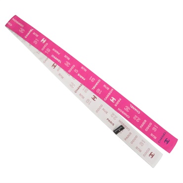 粉色 白色 絲綢 絲巾 【CHANEL 香奈兒】