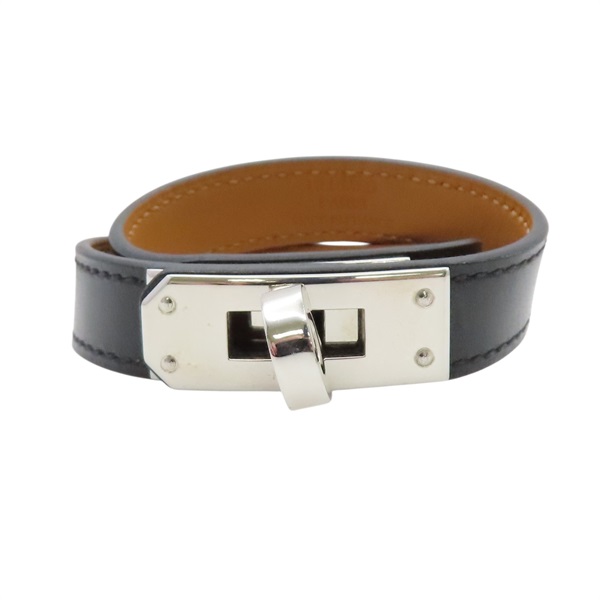 黑色 Swift牛皮 手環 銀釦【HERMES 愛馬仕】