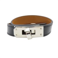 黑色 Swift牛皮 手環 銀釦【HERMES 愛馬仕】