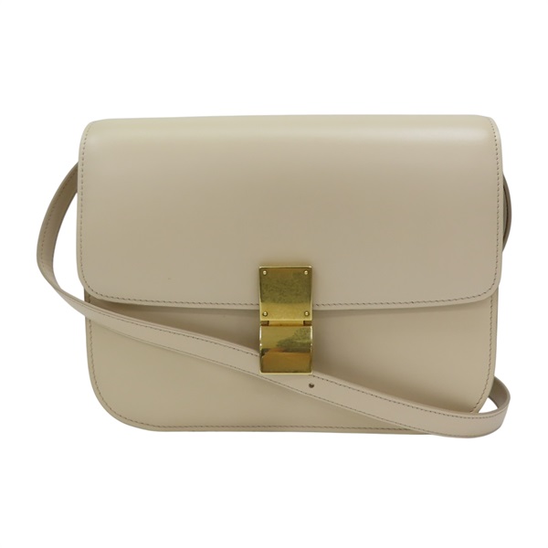 米白色 牛皮 Classic Box Midium 肩背包【CELINE 賽琳】