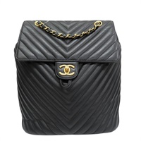 黑色 牛皮 Urban Spirit 後背包 金釦【CHANEL 香奈兒】 A91121