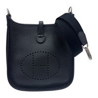 黑色 Taurillon牛皮 Mini Evelyne 16 肩背包 U刻 銀扣【HERMES 愛馬仕】 H069426CKAV
