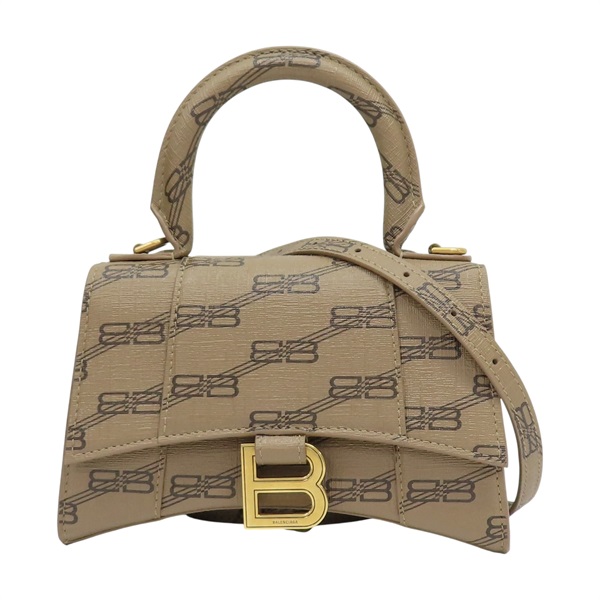 棕色 牛皮 Hourglass XS 兩用包 #592833【Balenciaga 巴黎世家】 #592833