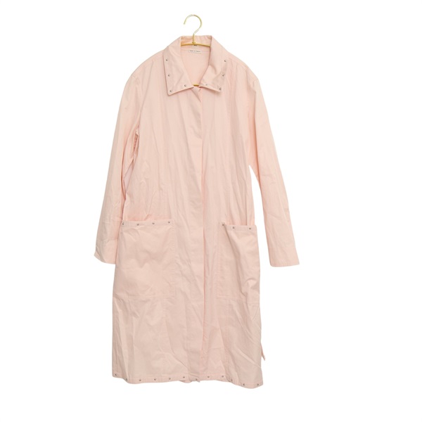 HERMES 愛馬仕 Camicia Dettaglio 長板襯衫裙 粉色 棉質