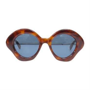 藍色鏡片 棕色鏡框 Curvy幾何 墨鏡 太陽眼鏡【LOEWE 羅威】 LW40125U