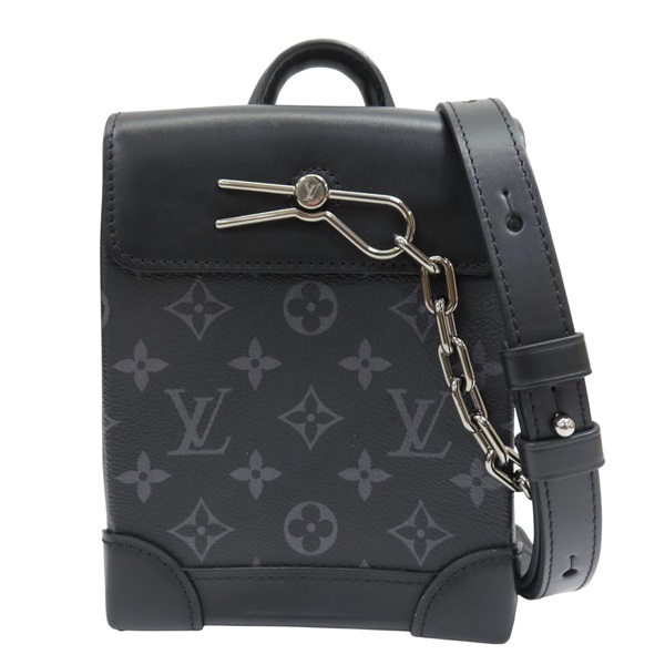 黑色 原花Eclipse帆布 Nano Steamer 肩背包【LOUIS VUITTON LV 路易威登】 M82774