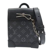 黑色 原花Eclipse帆布 Nano Steamer 肩背包【LOUIS VUITTON LV 路易威登】 M82774