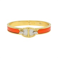 橘色琺瑯 金色鍍金 mini Clic CD 手環【HERMES 愛馬仕】 H209000F