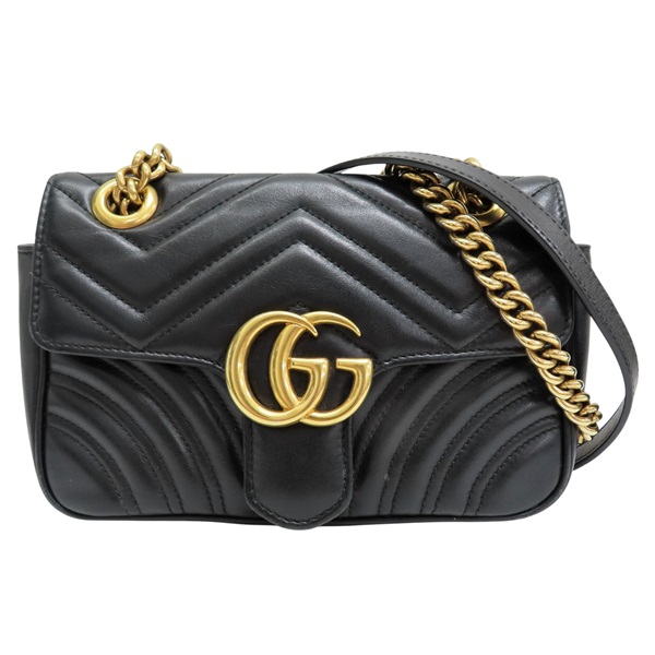 黑色 牛皮 GG Marmont 肩背包【GUCCI 古馳】 446744