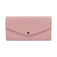 粉色 Epi 水波紋牛皮 Sarah 扣式長夾【LOUIS VUITTON LV 路易威登】 M61216