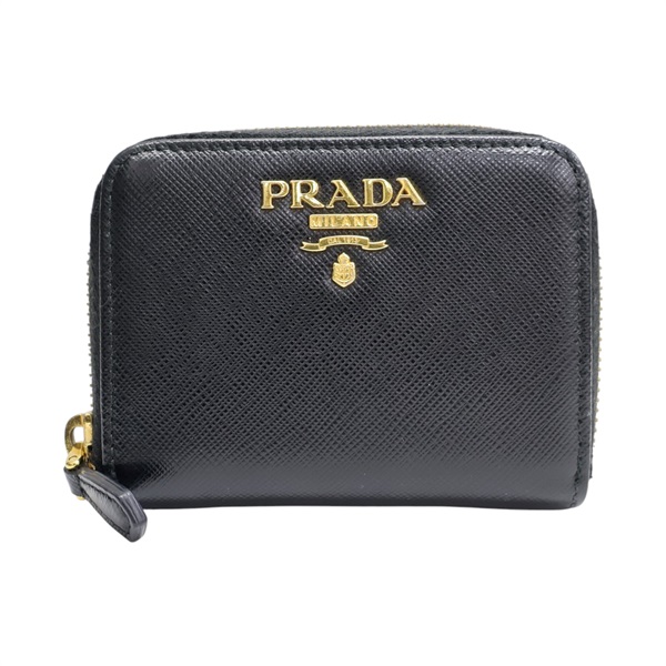 黑色 Saffiano牛皮 零錢包【PRADA 普拉達】 1MM268