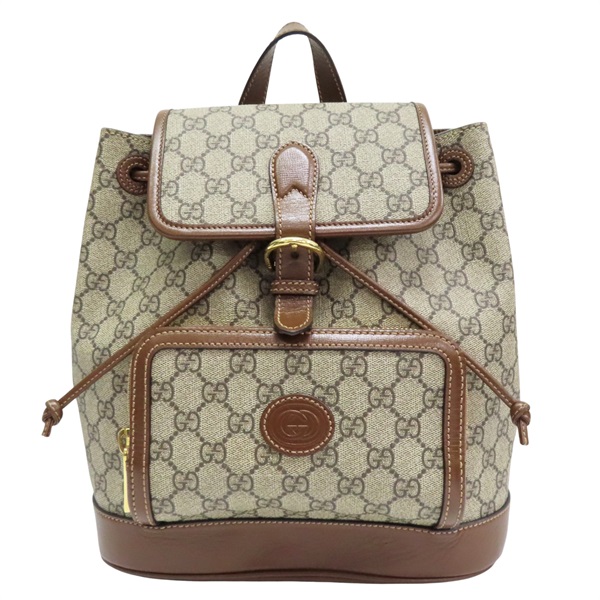 烏木色 GG Supreme PVC塗層帆布 後背包【GUCCI 古馳】 674147