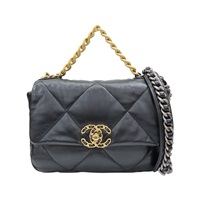 黑色 羊皮 19 口蓋包 兩用包【CHANEL 香奈兒】 AS1160