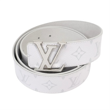 銀灰色 原花帆布 INITIALES 40雙面 皮帶 M0713 110CM【LOUIS VUITTON LV 路易威登】 M0713