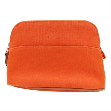 火焰橘色 帆布 Bolide 拉鍊收納包【HERMES 愛馬仕】 H104773M