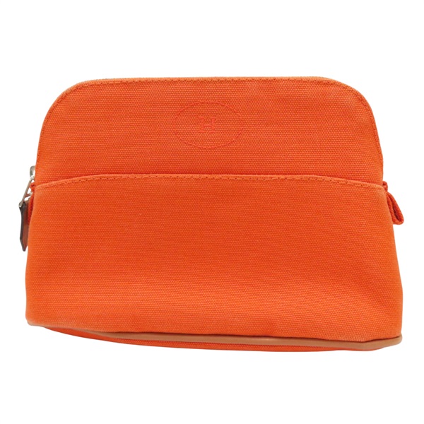 火焰橘色 帆布 Bolide 拉鍊收納包【HERMES 愛馬仕】 H104773M