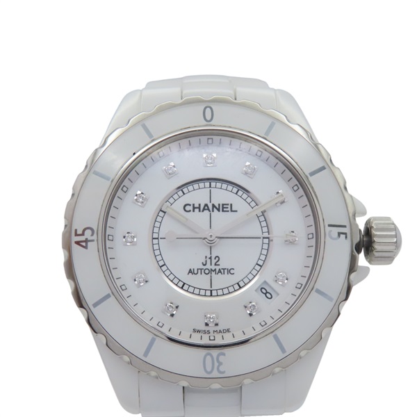 白色錶盤 陶瓷 12PD鑽石 不鏽鋼 J12 腕錶【CHANEL 香奈兒】 H1629