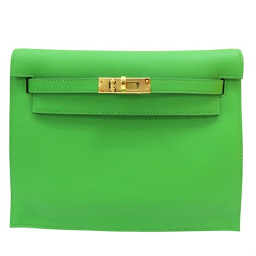 絲蘭綠 Swift牛皮 Kelly Danse II 腰包 肩背包 B刻 金釦【HERMES 愛馬仕】 H079233CCA8