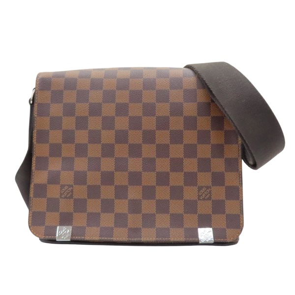 棕色 棋盤格帆布 DISTRICT 翻蓋斜背包【LOUIS VUITTON LV 路易威登】 N41031