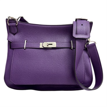 海葵紫 Taurillon牛皮 Jypsiere 34 肩背包 □Q刻 銀扣【HERMES 愛馬仕】